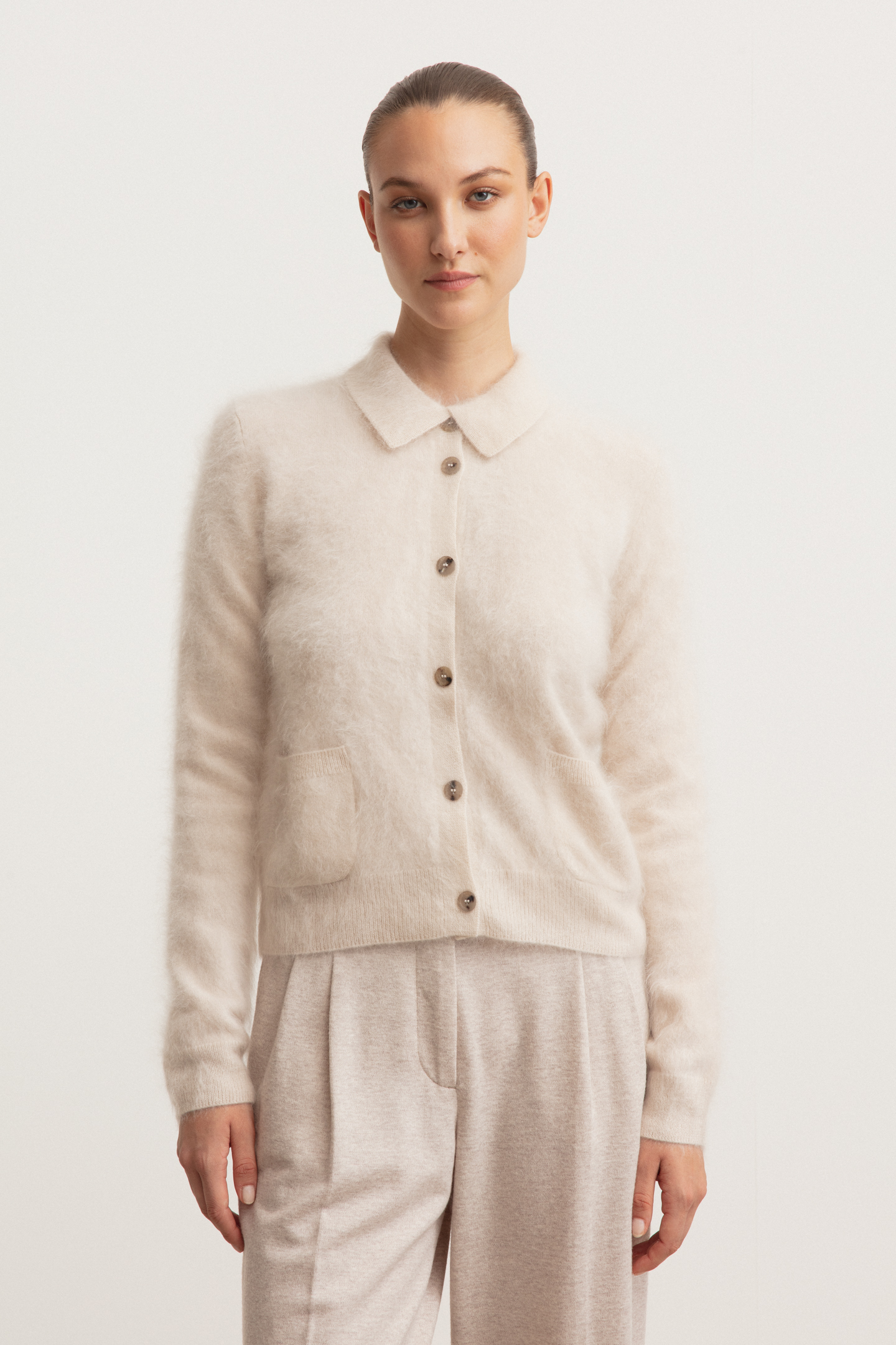 Brushed Cashmere Cardigan