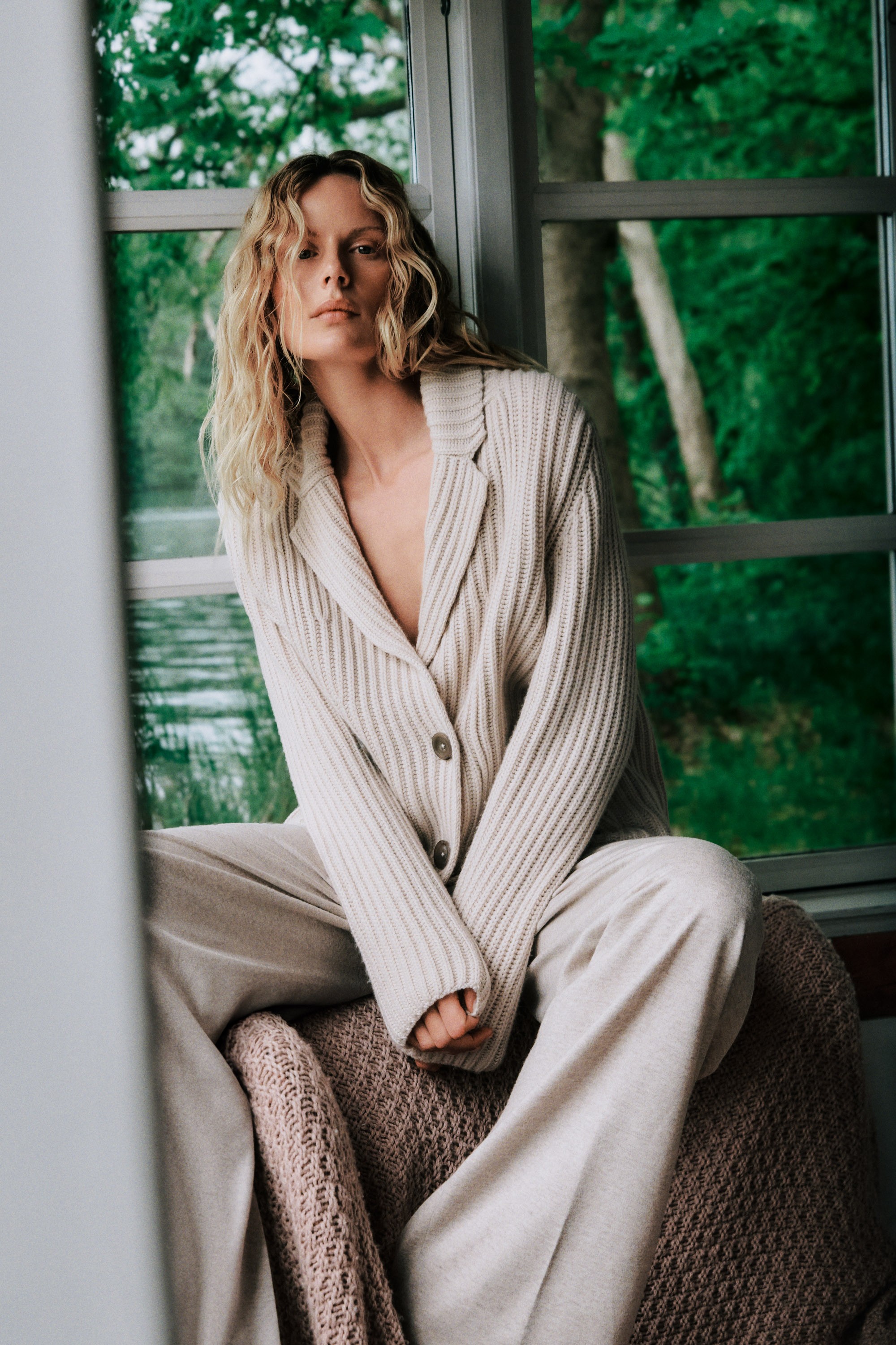 Stonewashed Cashmere Cardigan