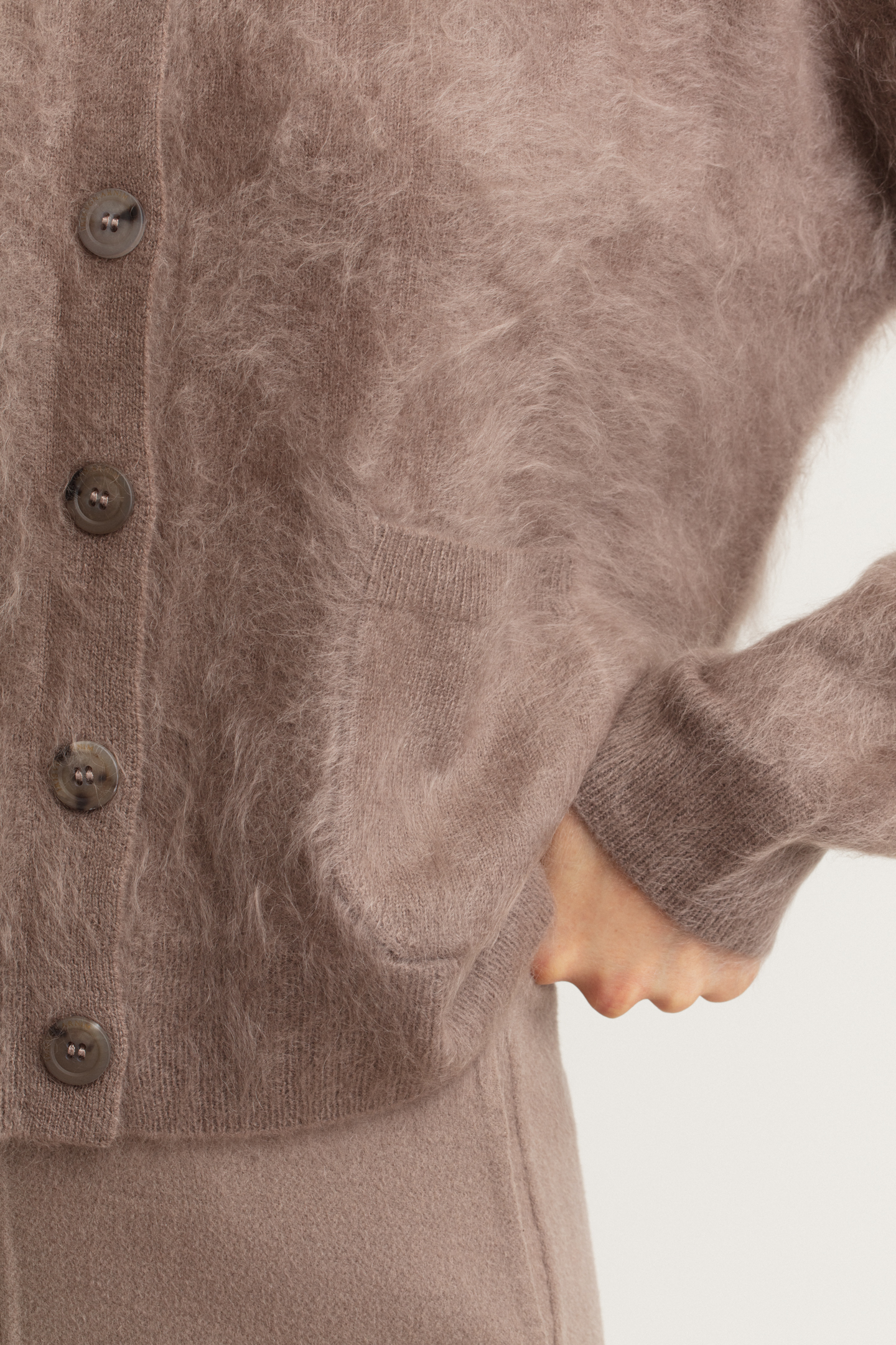 Brushed Cashmere Cardigan